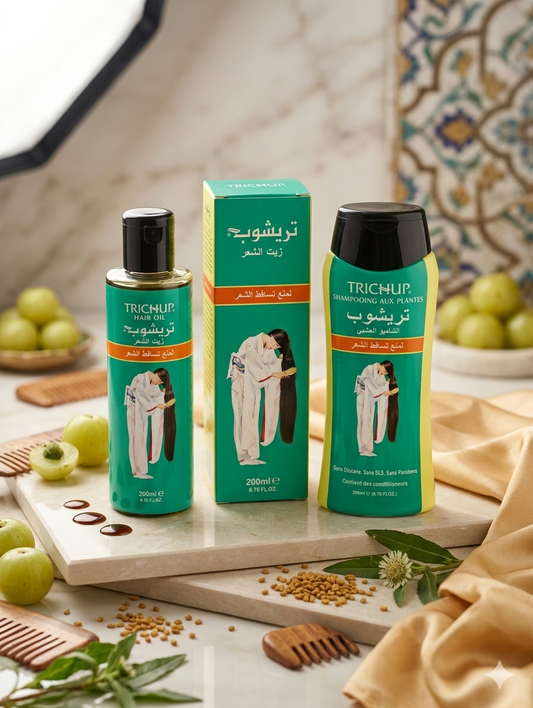 Tratamiento anti caída Trichup , Aceite + champú ( franja naranja)