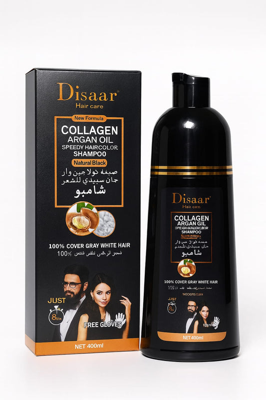 Champu Tinte Disaar en color Negro cubre canas 400ml