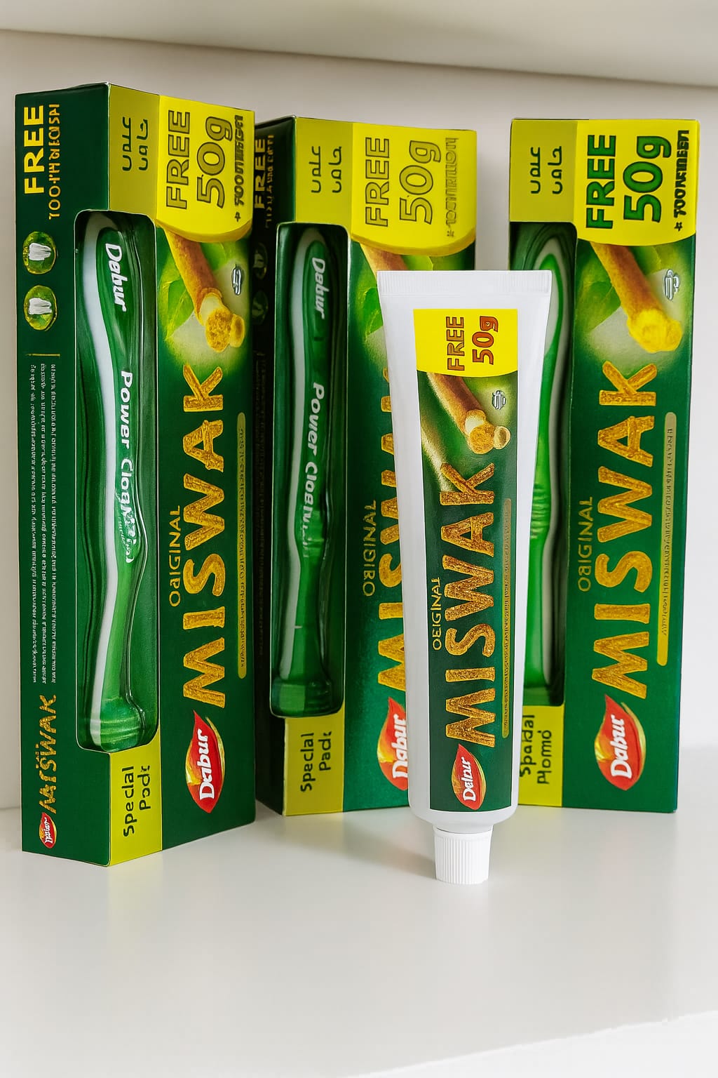 Miswak , Crema dental con extracto de Siwak (salvadora persica)170gr con cepillo de regalo