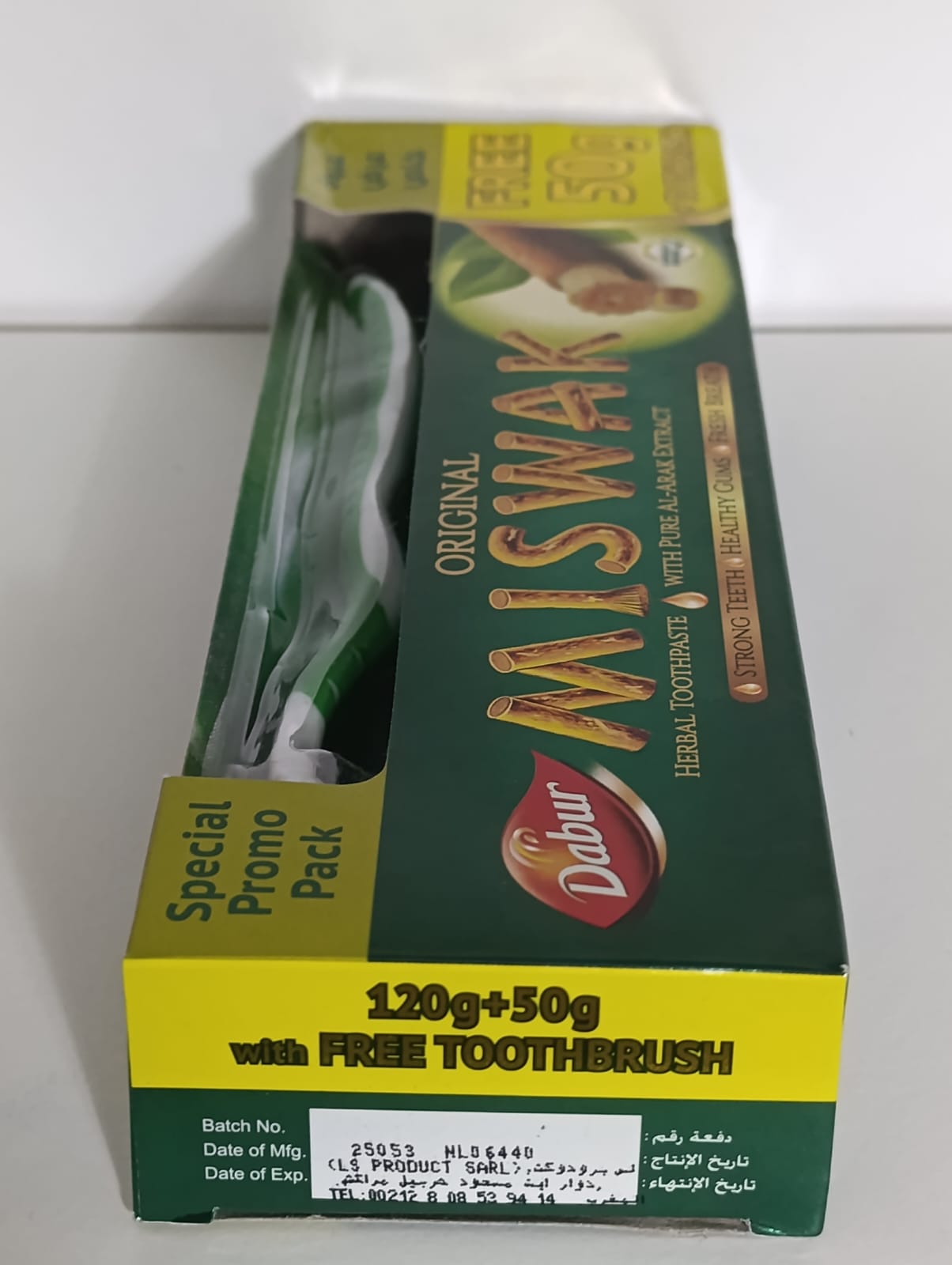 Miswak , Crema dental con extracto de Siwak (salvadora persica)170gr con cepillo de regalo