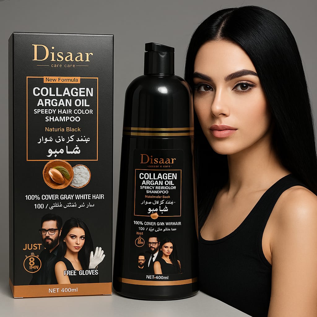 Champu Tinte Disaar en color Negro cubre canas 400ml