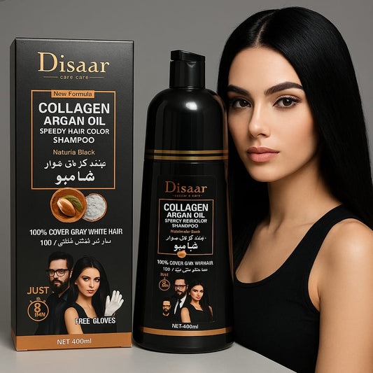 Champu Tinte Disaar en color Negro cubre canas 400ml