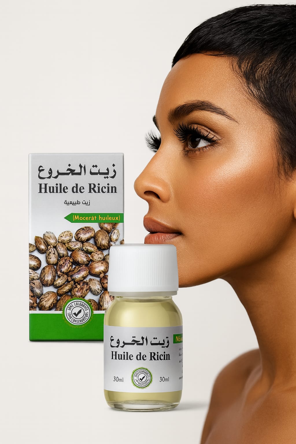 Aceite de Ricino 30ml , crecimiento y cuidado de pestañas y cabello.