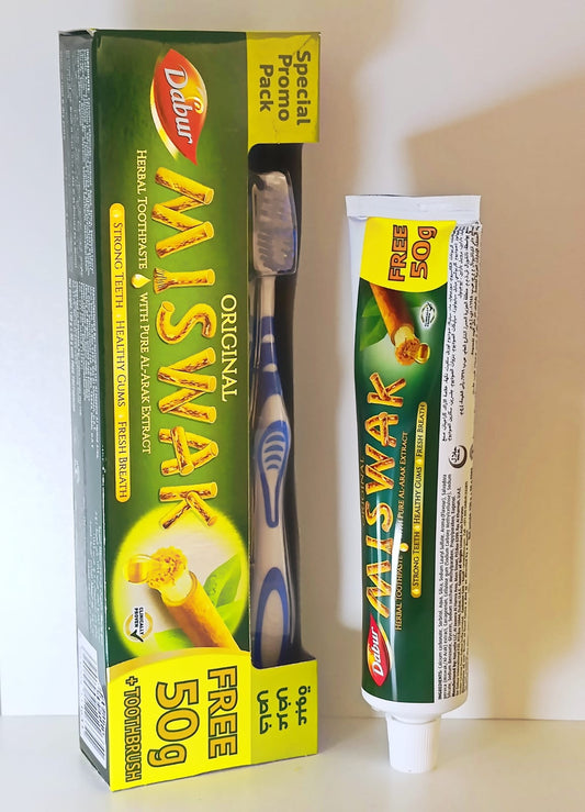 Miswak , Crema dental con extracto de Siwak (salvadora persica)170gr con cepillo de regalo