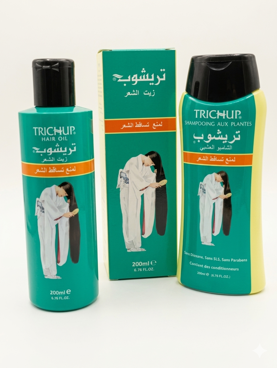 Tratamiento anti caída Trichup , Aceite + champú ( franja naranja)