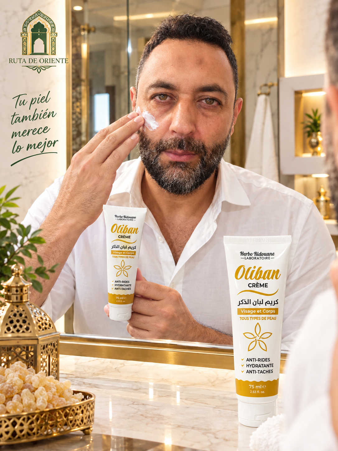 Crema anti Arrugas con Incienso , Ácido Hialurónico y Manteca de Karite .