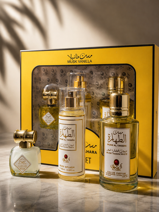 Set de Musk Tahara Vainilla, perfume+bruma+aceite .