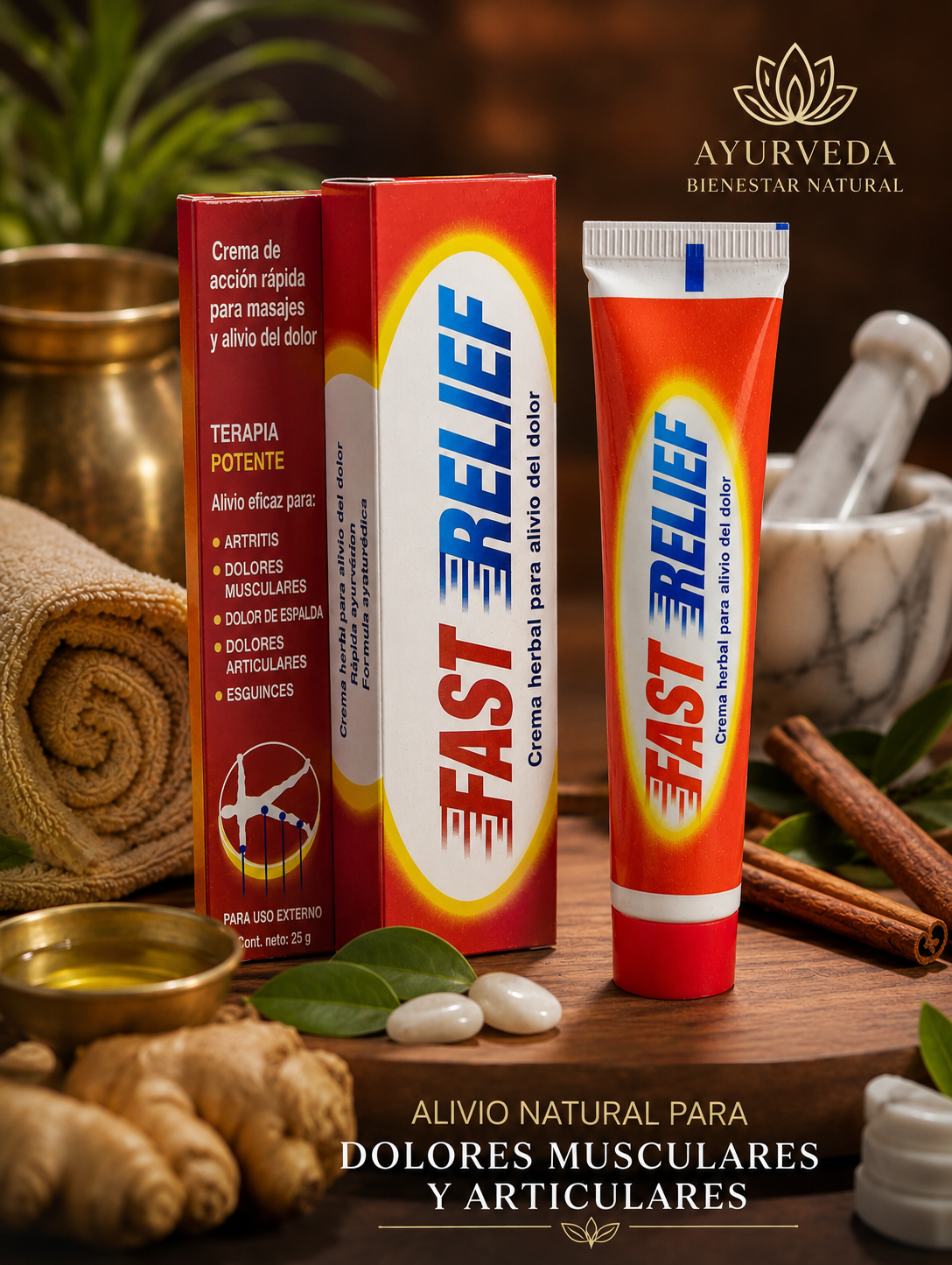 Crema Para Masajes Natural con Fórmula Ayurveda .