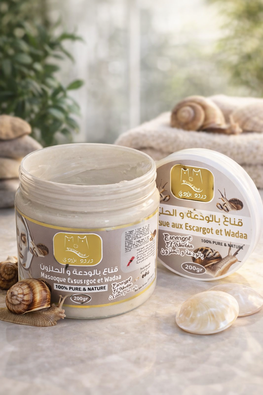 Mascarilla de Baba de Caracol y Arcilla Blanca 200gr Facial y Corporal .