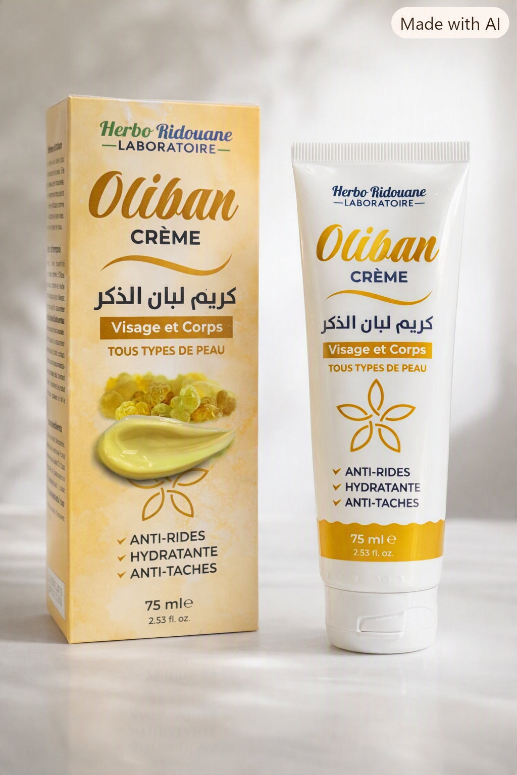 Crema anti Arrugas con Incienso , Ácido Hialurónico y Manteca de Karite .