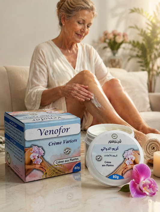 Masaje para piernas cansadas en crema con ingredientes naturales .